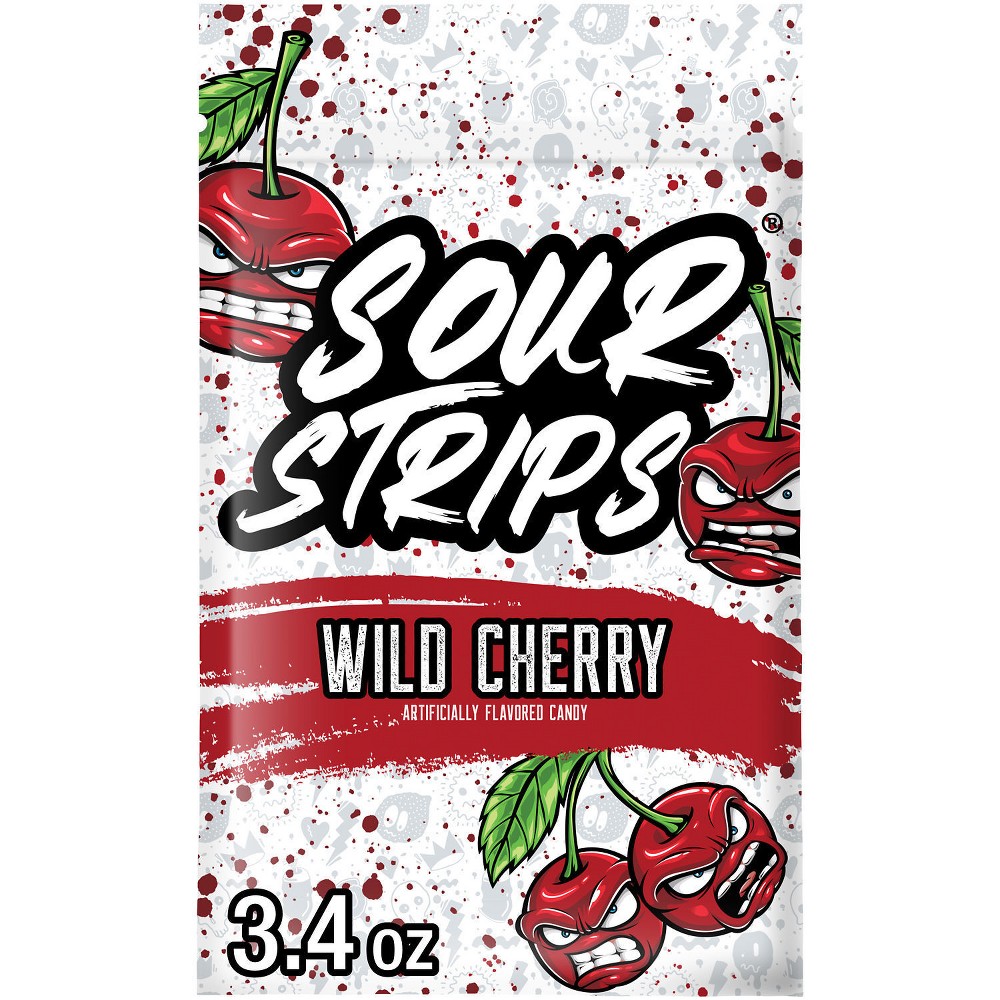 Sour Strips Wild Cherry Candy - 3.4oz