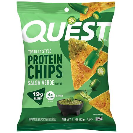 Quest Tortilla Style Protein Chips Salsa Verde - 1.1 oz