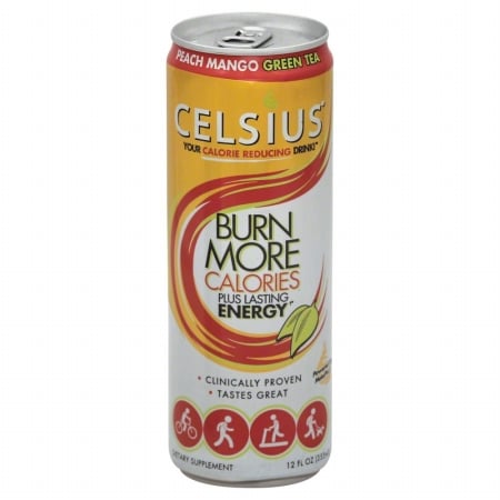 CELSIUS Originals Peach Mango Green Tea12oz Can